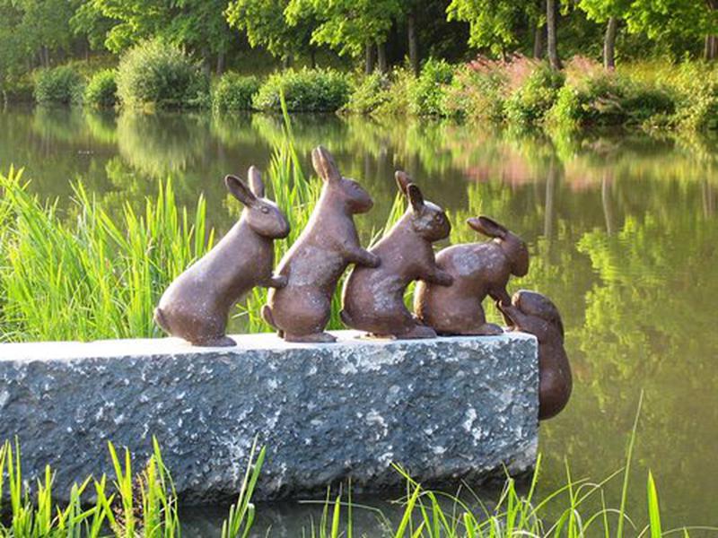 bronze rabbit garden statue-YouFine Sculpture