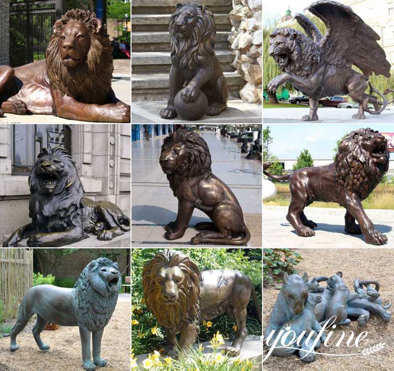 life size bronze lion statue staute for sale