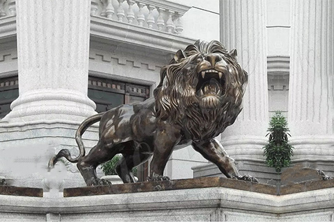 Outdoor Ornamental Casting Bronze Lion Garden Statue Design for Sale BOKK-673