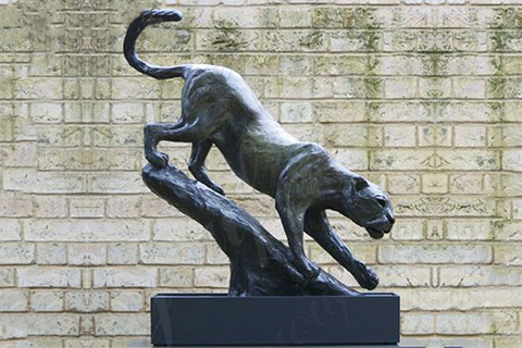 Large Size Outdoor Casting Bronze Panther Sculpture for Garden Wholesale BOKK-717