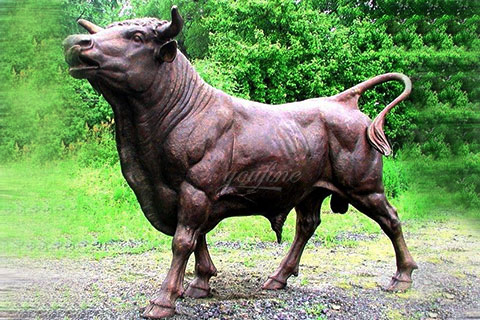 Life Size Casting Bronze Bull Sculpture for Garden Manufacturer BOKK-684
