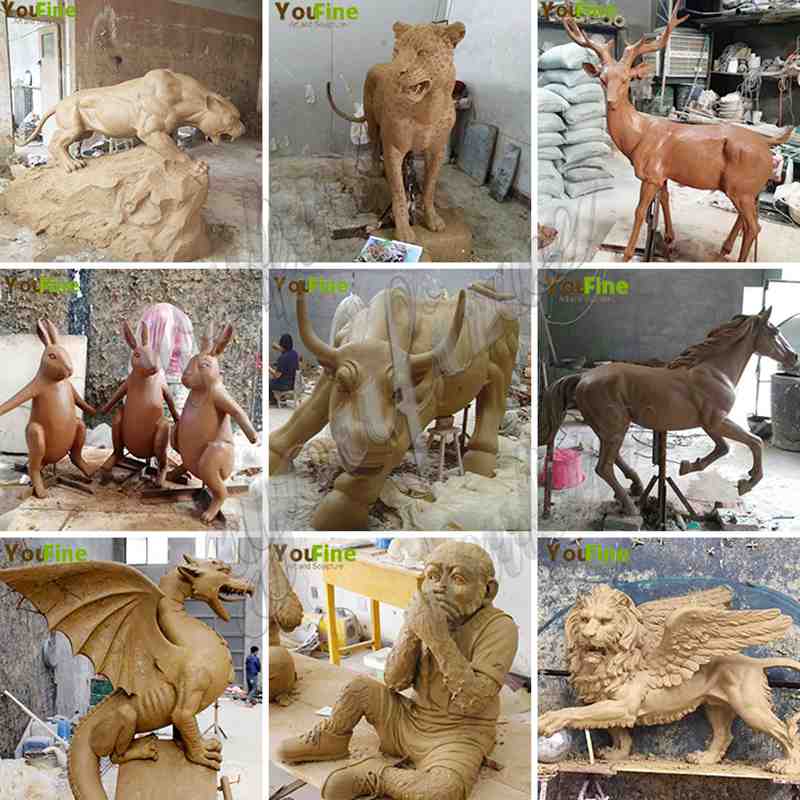 Large Size Casting Bronze Panther Sculpture