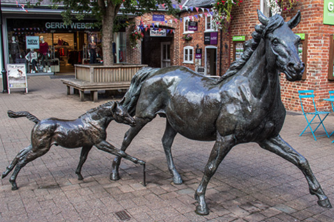 Outdoor Garden Ringwood Bronze Mare and Foal Sculpture Replica for Sale BOKK-865