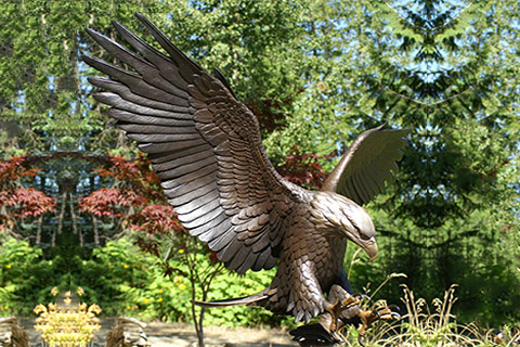 Life Size Outdoor Cast Bronze Flying Eagle Statue for Sale BOKK-339