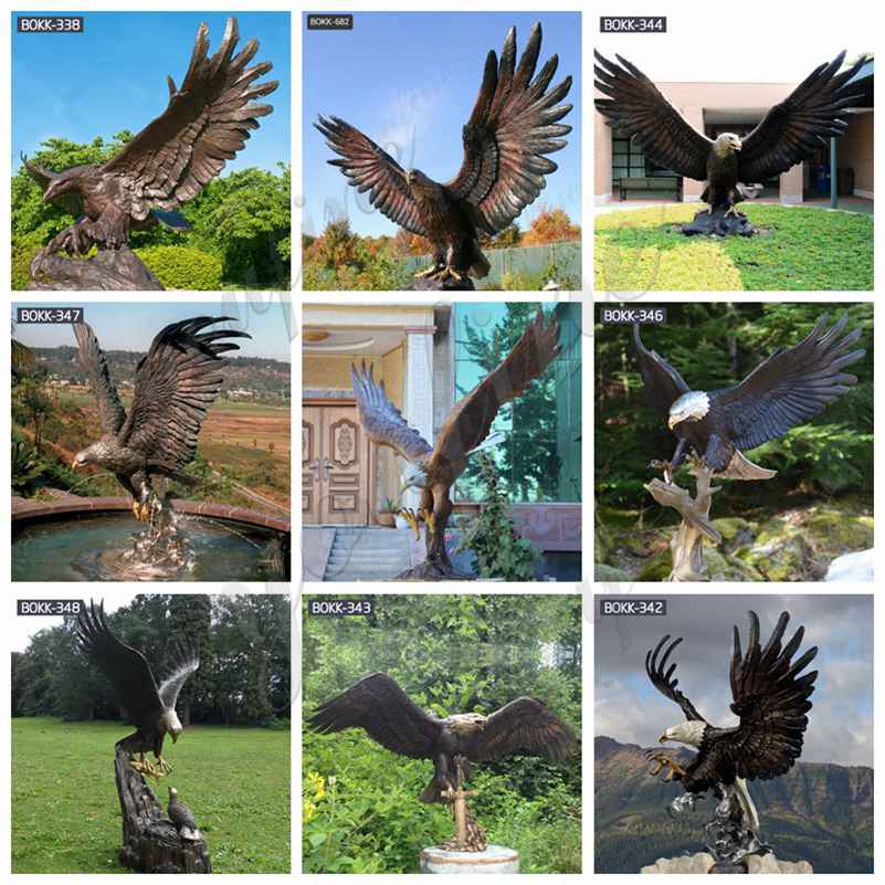 outdoor bronze eagle statues