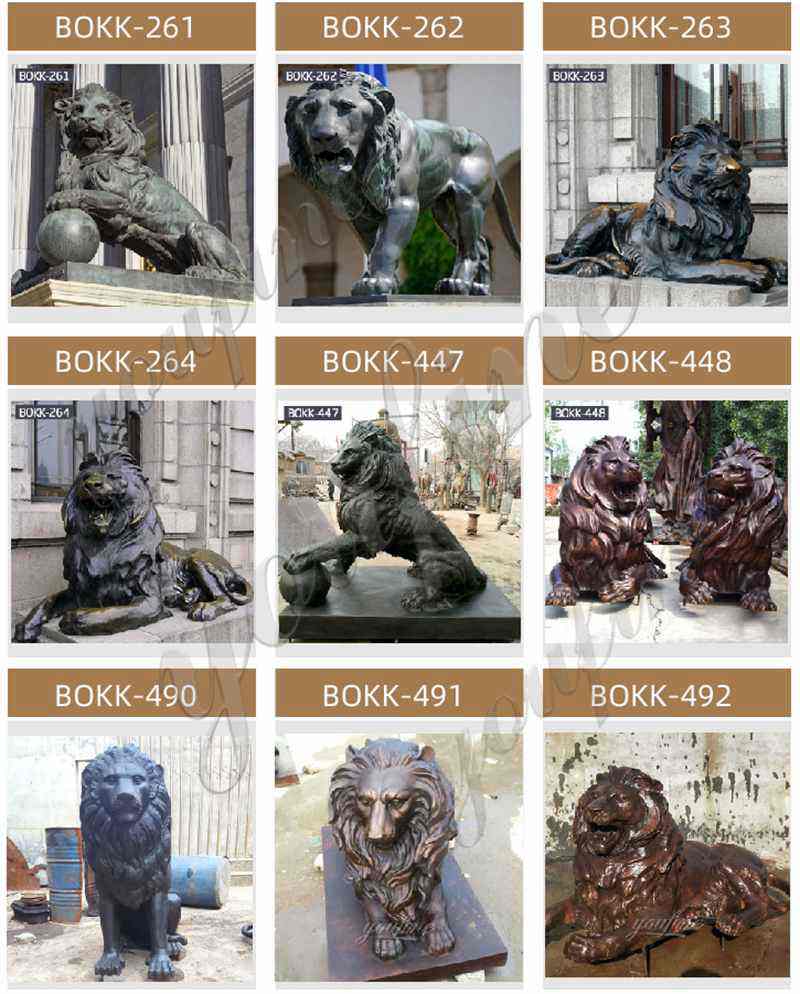 Life Size Bronze Lion Statues Outdoor Garden for Sale