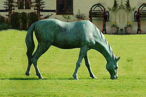 Life Size Cast Bronze Grazing Horse Garden Statue for Sale BOKK-241