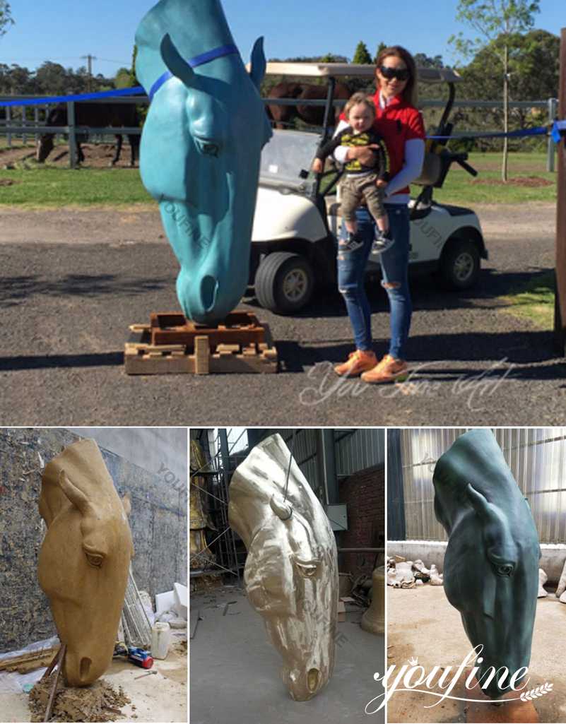 Bronze Large Horse Head Statue for Sale