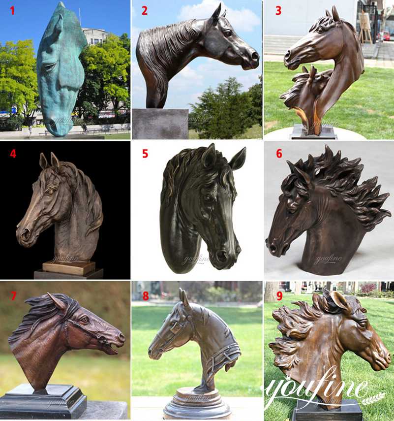 Bronze Large Horse Head Statue