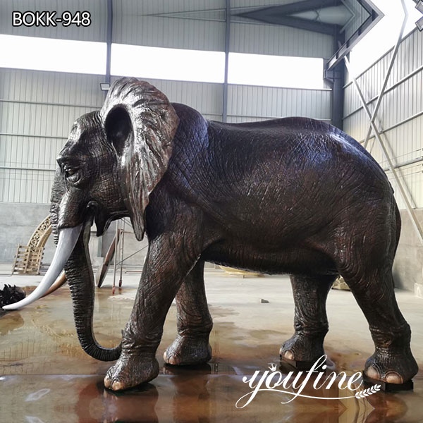 Antique Large Bronze Elephant Statues Zoo Garden Decor for Sale BOKK-948