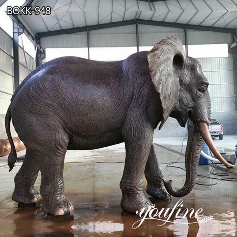 Large Bronze Elephant Statues Zoo Garden Decor for Sale