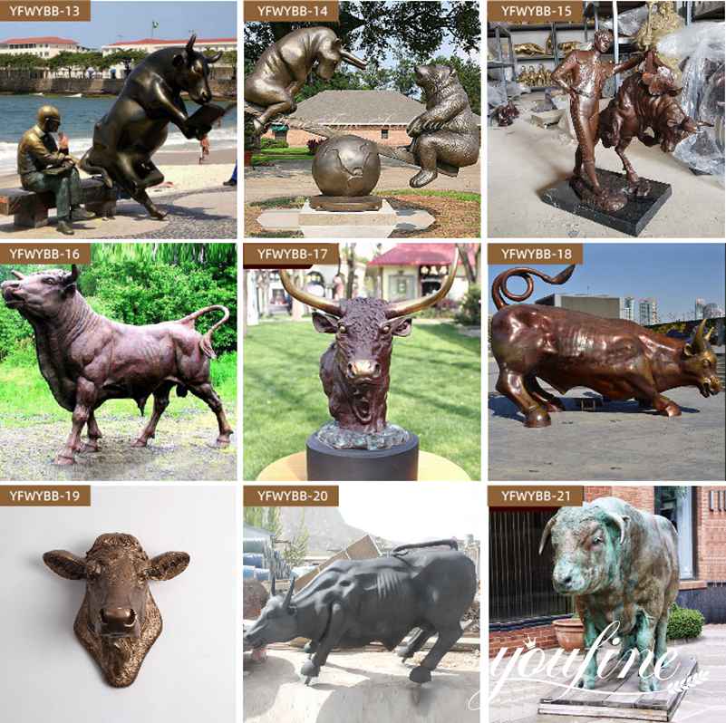 Large bronze bull statue for sale