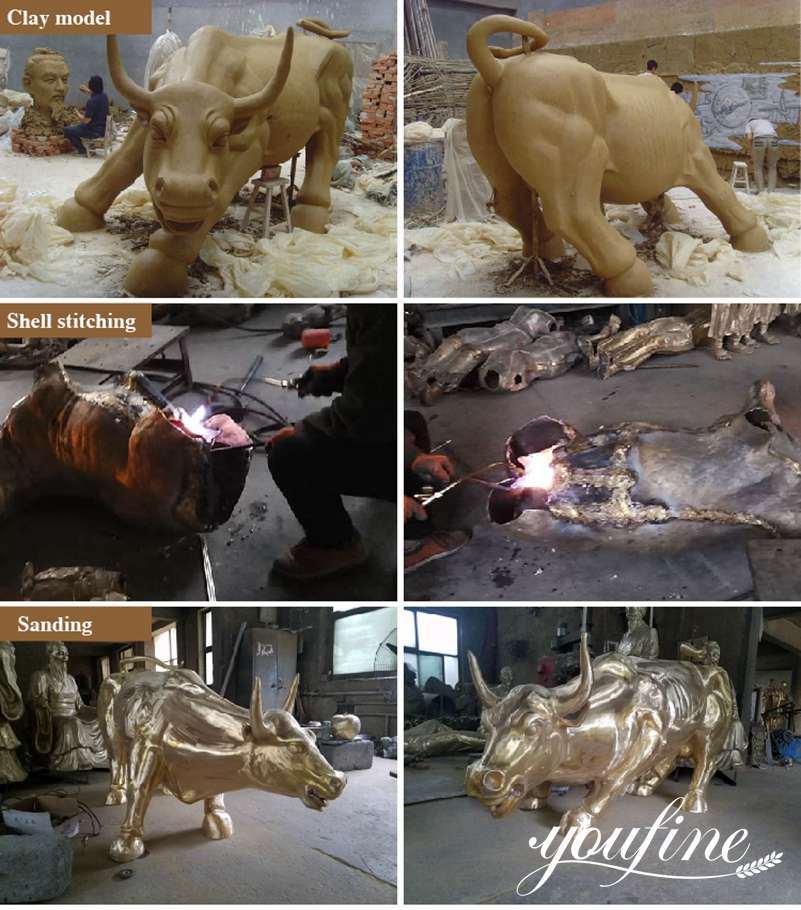 Large bronze bull statue for sale