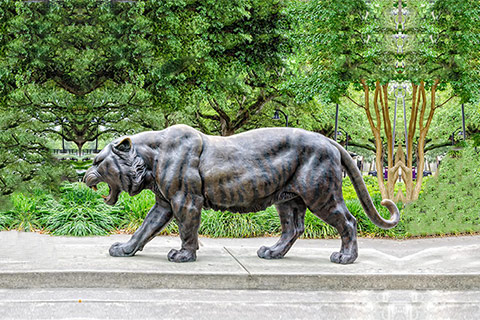 Large Outdoor Bronze Tiger Statue Zoo Decoration for Sale BOKK-668