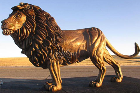 Customized Life Size Bronze Stainding Lion Sculpture Manufacturer BOKK-680