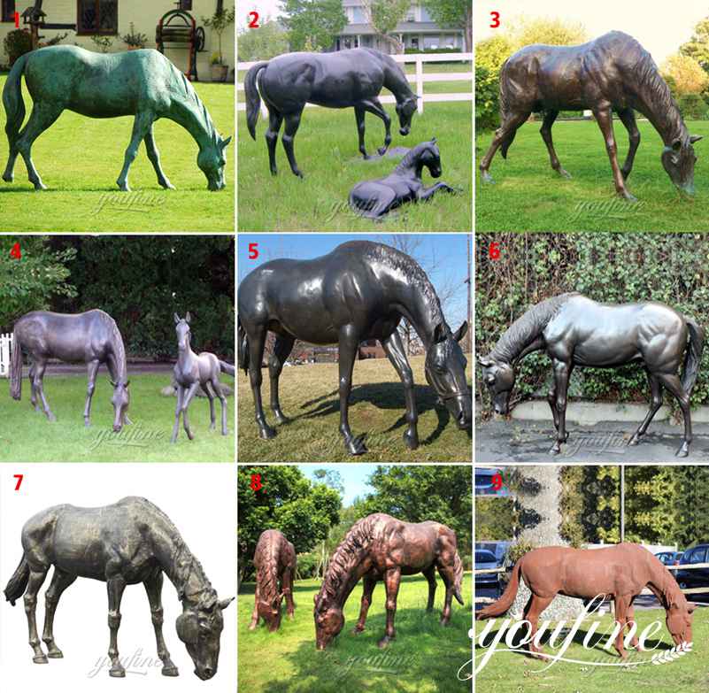 Life Size Mare and Filly Bronze Statues Suppliers