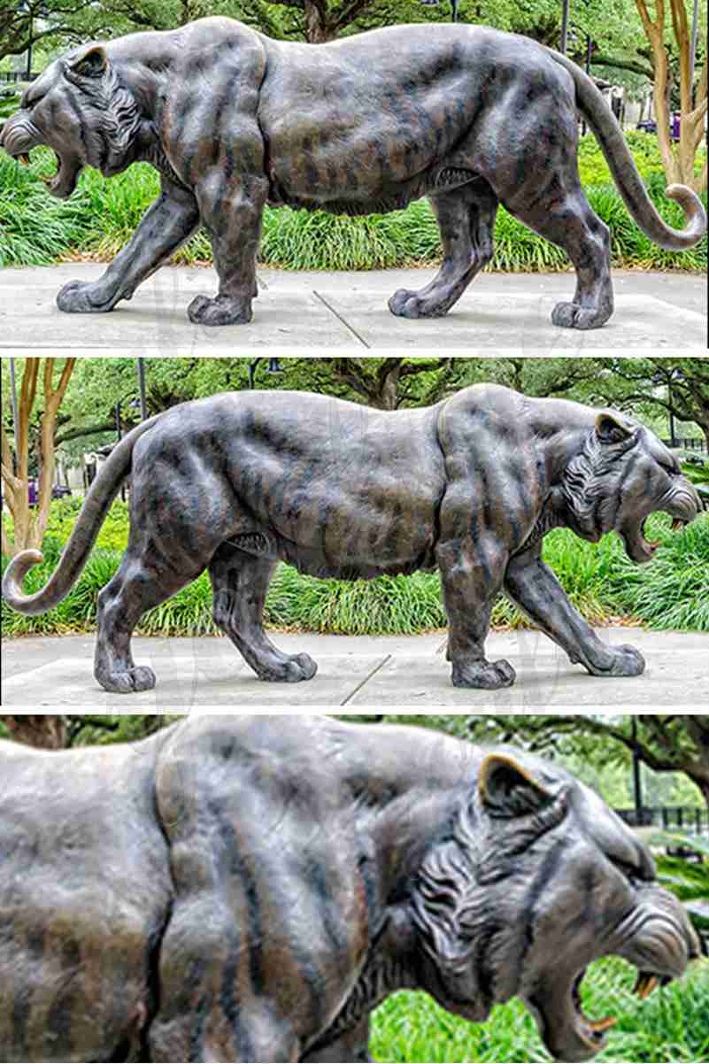Metal bronze tiger statue