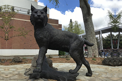 Large Bronze Wildcat Animal Statue Zoo Decoration for Sale BOKK-370