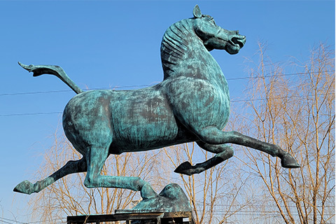 Large Antique Bronze Running Horse Statue Garden Decor for Sale BOK1-009