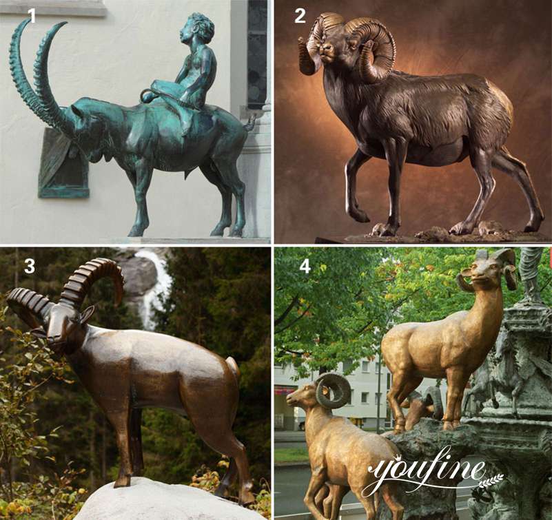 Bronze Goat Statues for Garden for Sale
