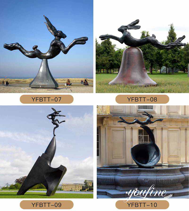 abstract Bronze rabbit statue