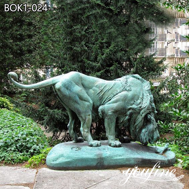 Antique Life Size Bronze Lion Statue for Outdoor Decoration on Sale BOK1-024