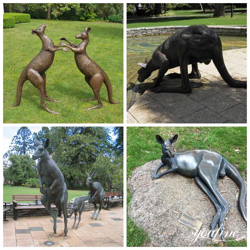 bronze kangaroo sculpture