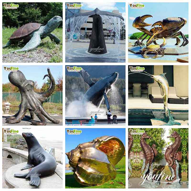 sea animal statues