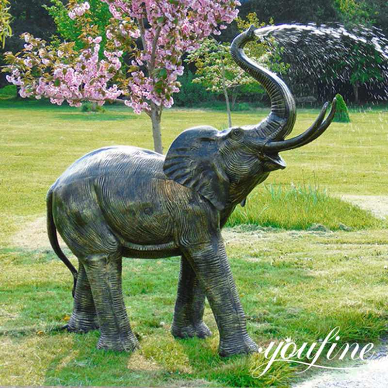 Fine Cast Bronze Elephant Sculpture Outdoor Water Feature Decor for Sale BOK1-051