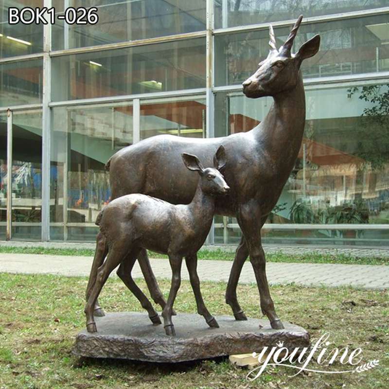 Lovely Life Size Bronze Deer Statue Outdoor Decor on Sale BOK1-026