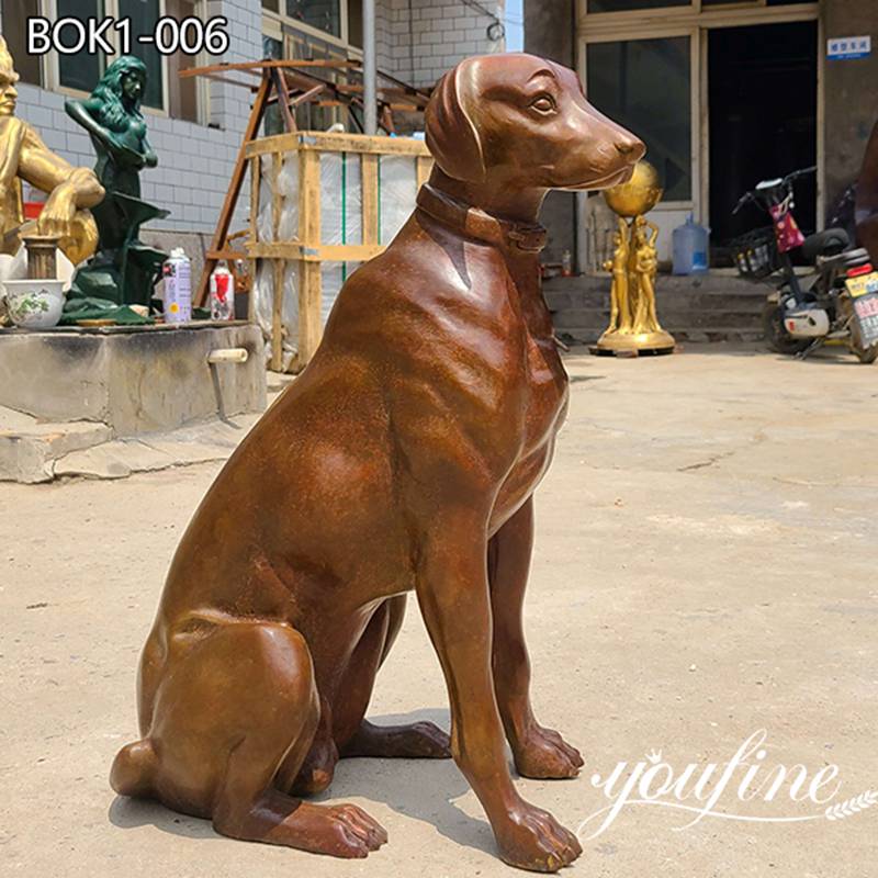 Vizslas Custom Bronze Dog Statue Antique Outdoor Decor for Sale BOK1-006