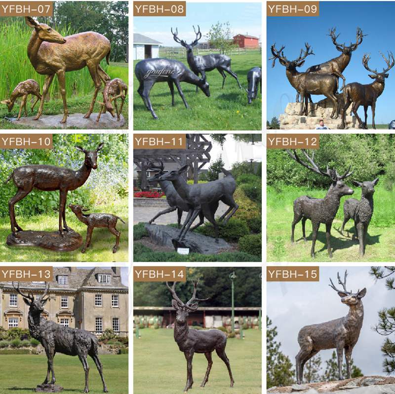 bronze deer statue-YouFine Sculpture