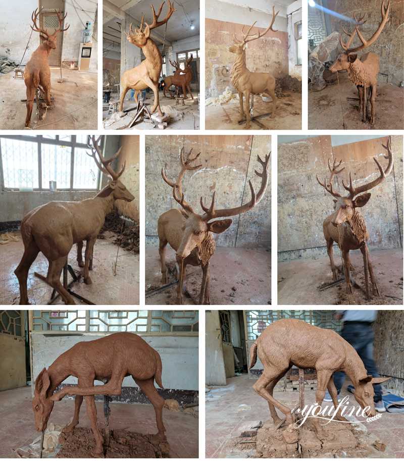 bronze deer statue life size-YouFine Sculpture