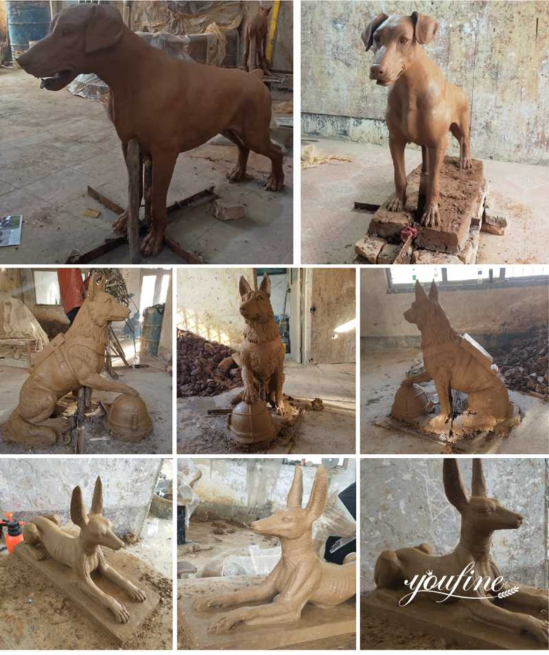 bronze dog sculpture-YouFine Sculpture (1)