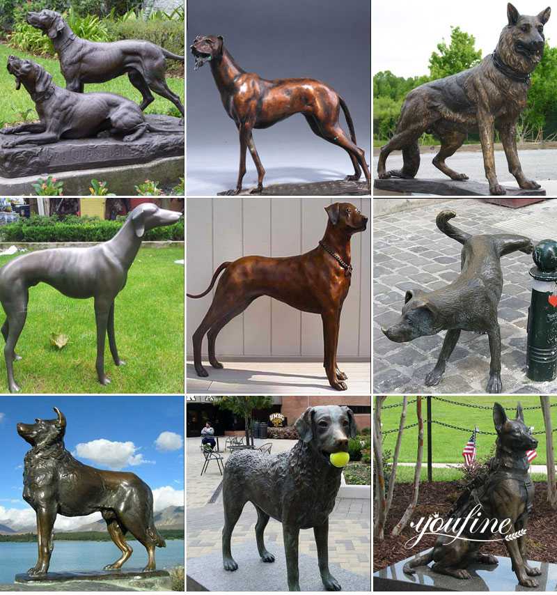 bronze dog sculpture-YouFine Sculpture (2)