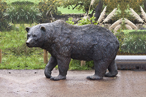Outdoor Life-size Antique Bronze Bear Statue for Garden Decor Factory Supplier BOKK-02