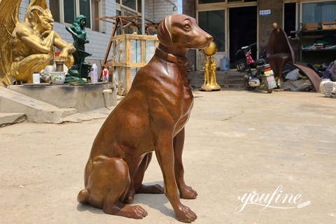 Vizslas Custom Bronze Dog Statue Antique Outdoor Decor for Sale BOK1-006