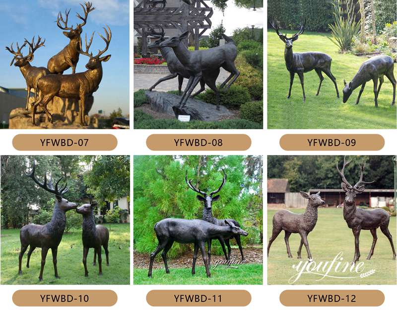 Bronze elk statue-YouFine Sculpture