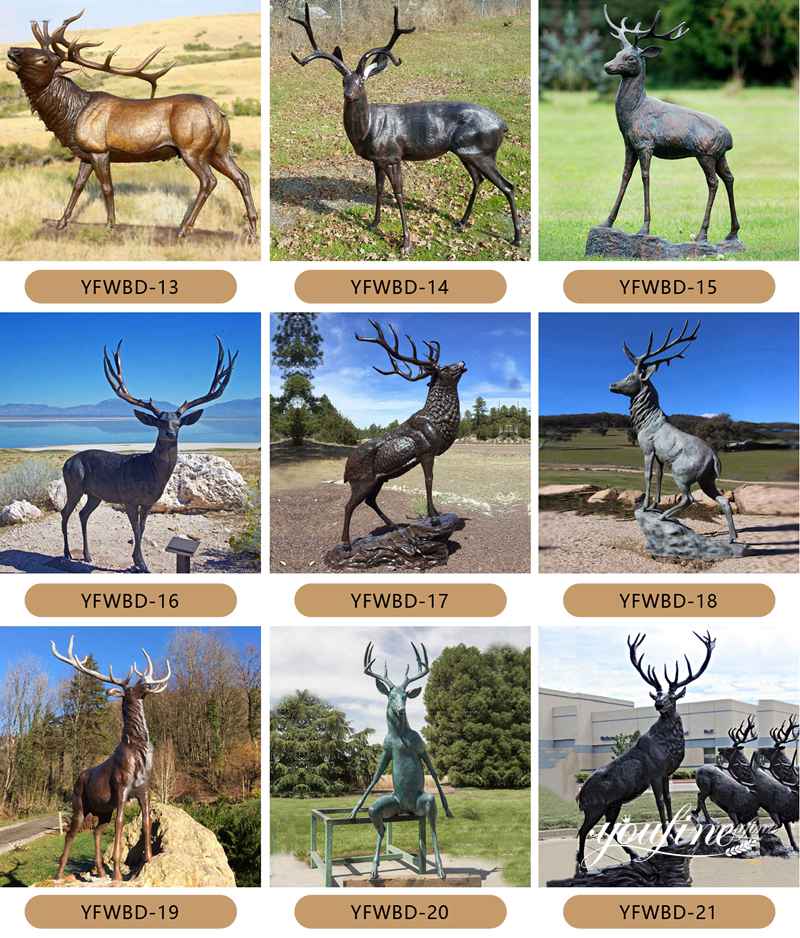 bronze elk statue for sale-YouFine Sculpture (1)