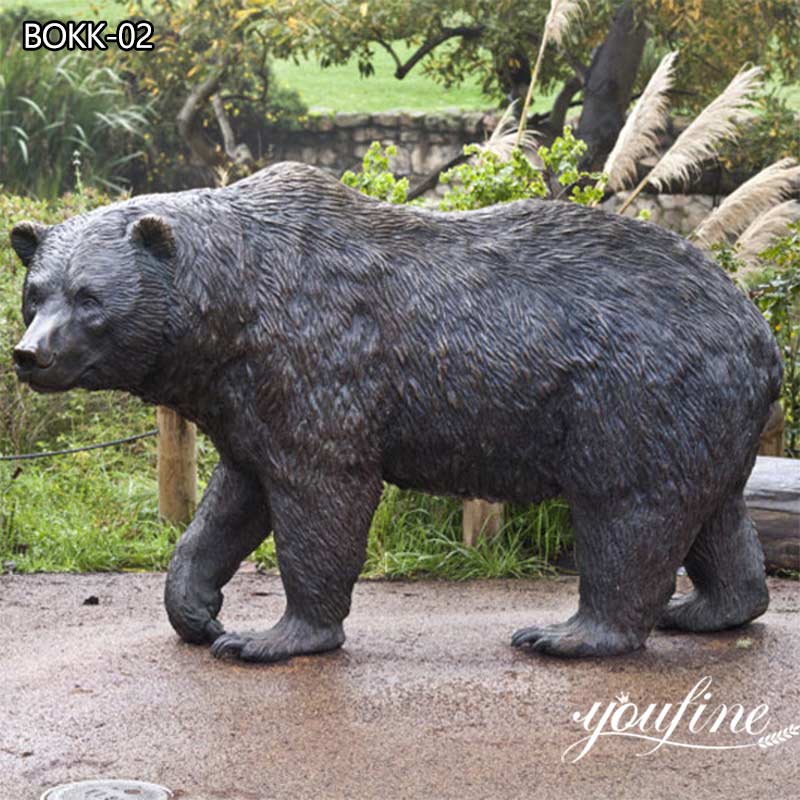 Outdoor Life-size Antique Bronze Bear Statue for Garden Factory Supplier