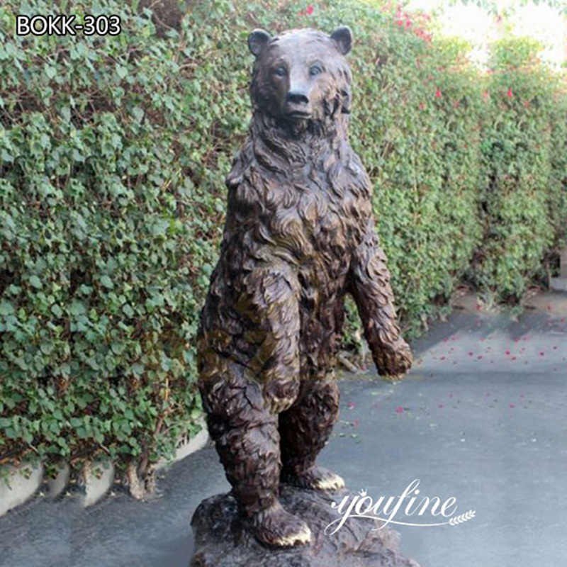 Life-size Bronze Grizzly Bear Statue for Outdoor Garden Wholesale