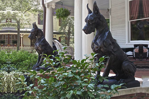 Life Size Antique Bronze Guardian Dog Statues Outdoor Yard Decor for Sale