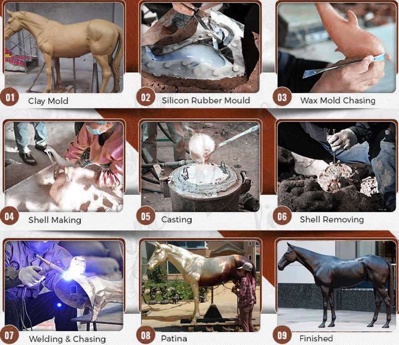 Life Size Decorative Casting Bronze Horse Statue for Garden Wholesale