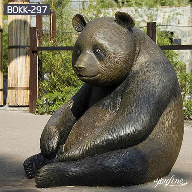 Life Size Casting Bronze Panda Statue Park Decor for Sale