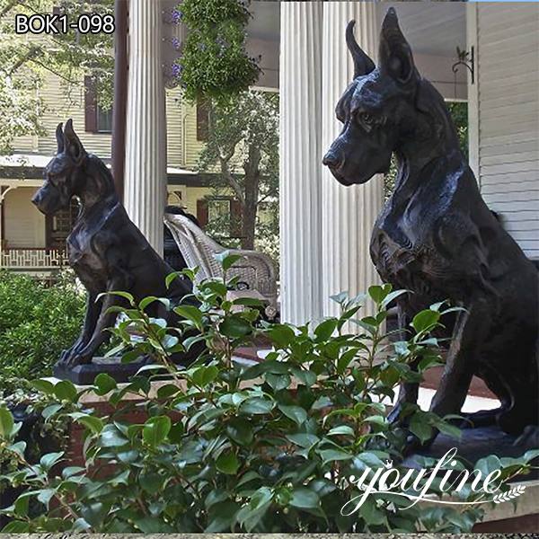 Life Size Antique Bronze Guardian Dog Statues Outdoor Yard Decor for Sale