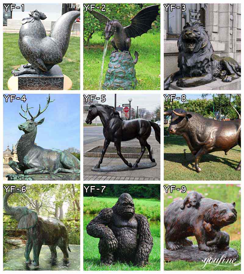 Casting Bronze Animal Statues Creative Outdoor Decor for sale