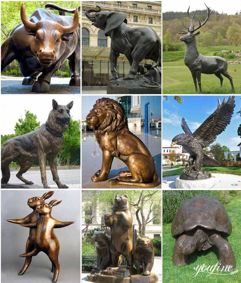 Casting Bronze Animal Statues Creative Outdoor Decor for sale