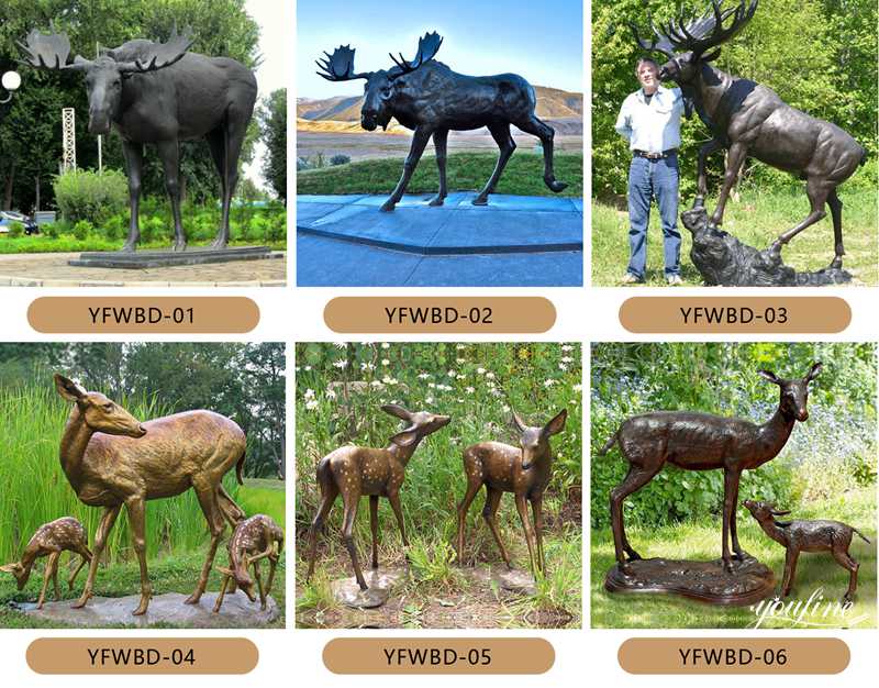 Life Size Bronze Stag Garden Statue Outdoor Animal Decor factory supplier