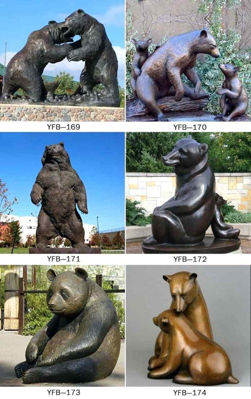 Outdoor Decorative Bronze Bear Statues for sale