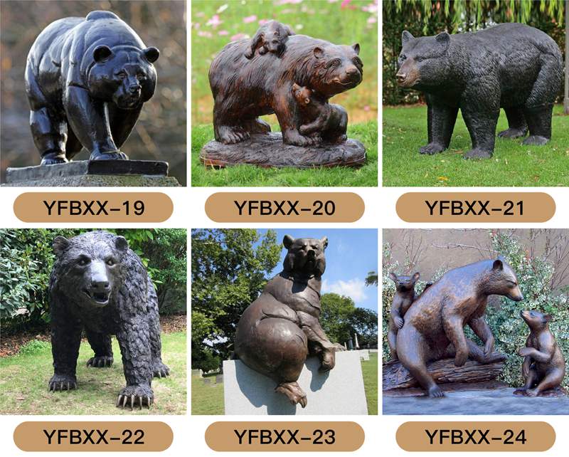 Outdoor Decorative Bronze Bear Statues for sale